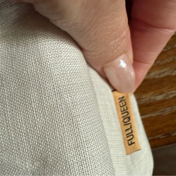 Quince European Linen Duvet Cover Set Sand Beige Size Queen/Full - Picture 8 of 9